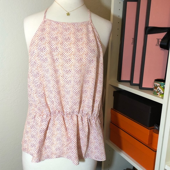 Graphic Print Peplum Waist High Neck Cami for Casual and with Suit Jacket - Picture 1 of 8